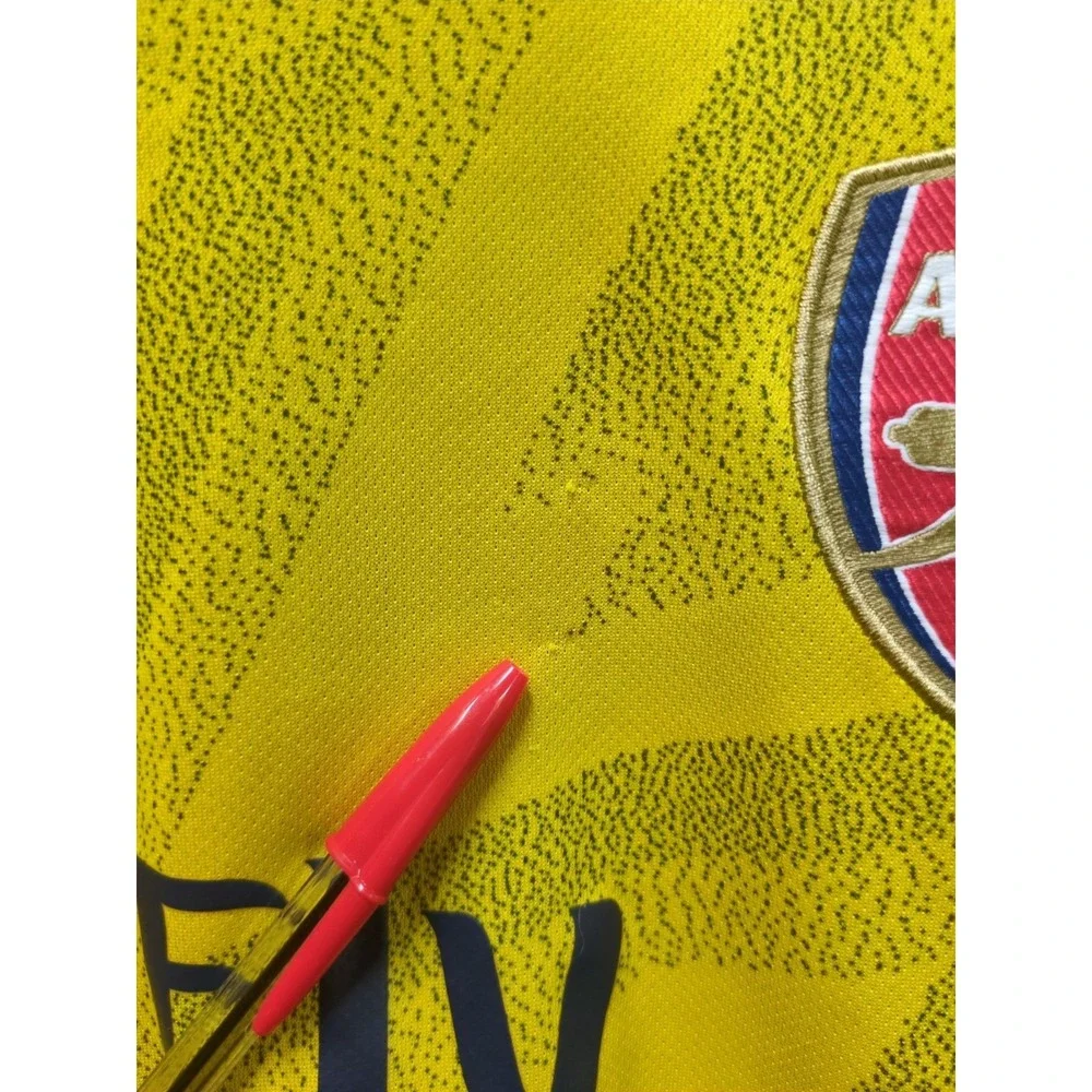Arsenal Youth Large Premier League Soccer Jersey Adidas Fly Emirates Yellow